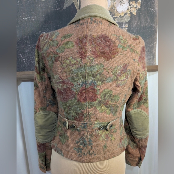 Etro Gobelins Tailored Jacket Blazer Wool Silk Blend Elbow Patch Folklore Size44 - Picture 4 of 8